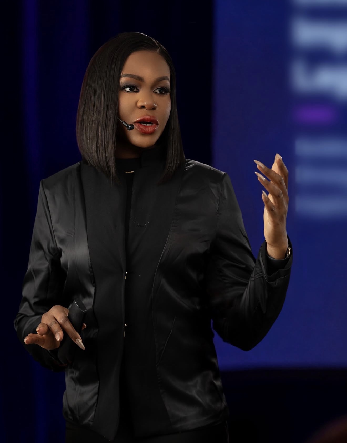 Dr. Cynthia C. Nwagbo speaking on stage